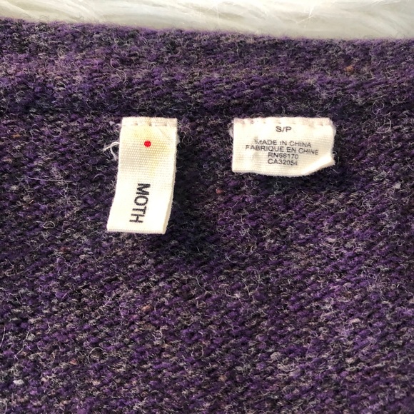 Anthropologie Moth Purple Ruffle Tiered Cardigan S - Picture 2 of 4